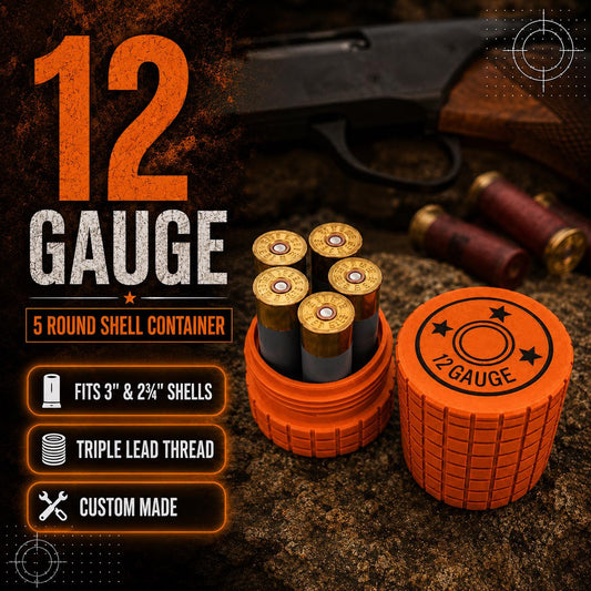 12 Gauge 5-Round Shotgun Shell Holder – Frag Pattern Ammo Storage Case