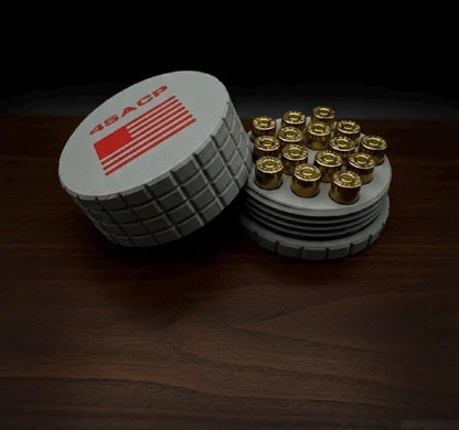 308 Winchester Magnum Circular Frag Pattern 15 Rounds Ammo Case, Quick-Twist Lid, Multiple Color Options