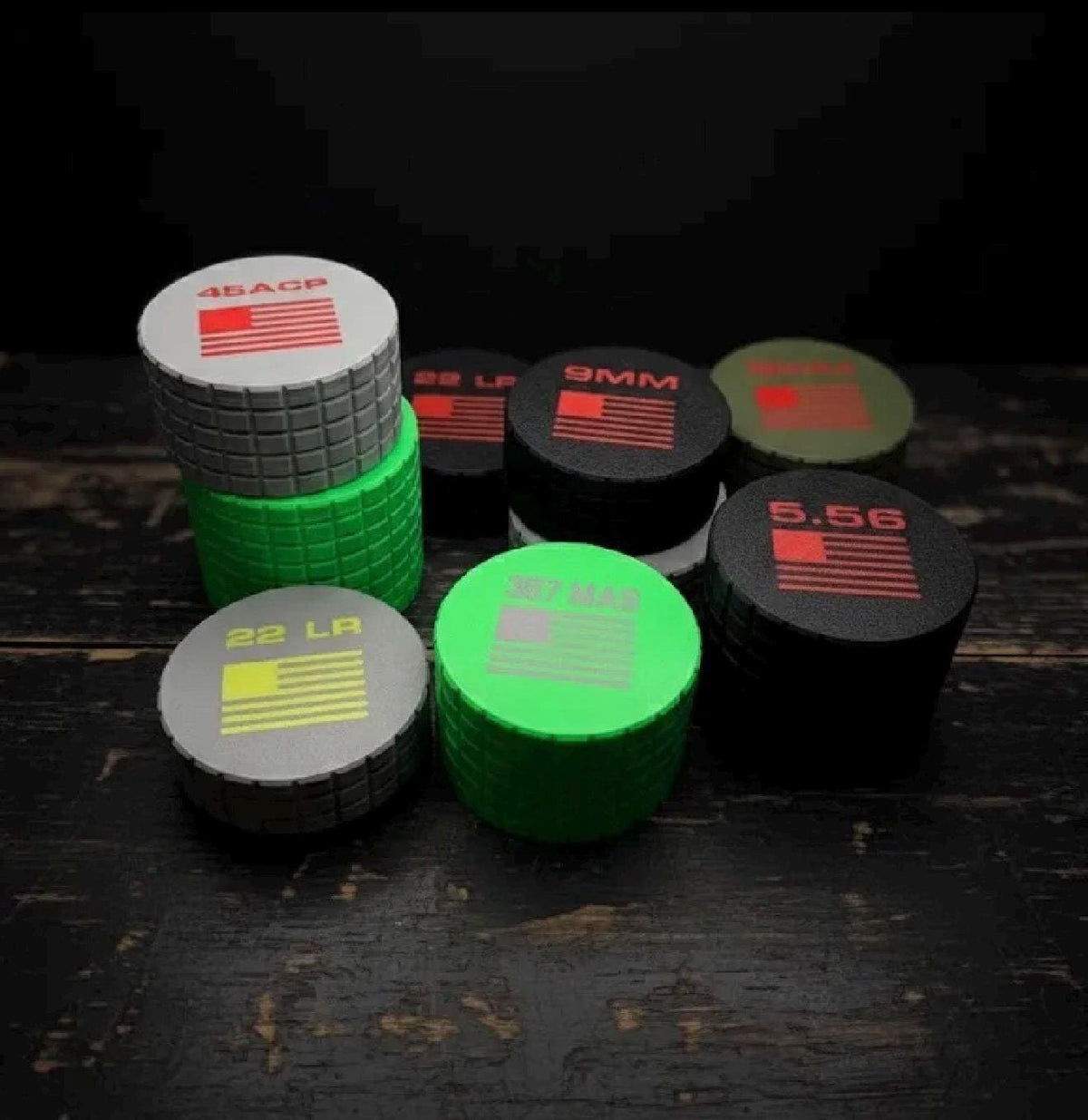 22LR Circular Frag Pattern 61 Rounds Ammo Case, Quick-Twist Lid, Multiple Color Options
