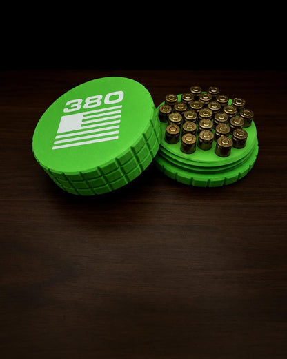 9MM Circular Frag Pattern 26 Rounds Ammo Case, Quick-Twist Lid, Multiple Color Options