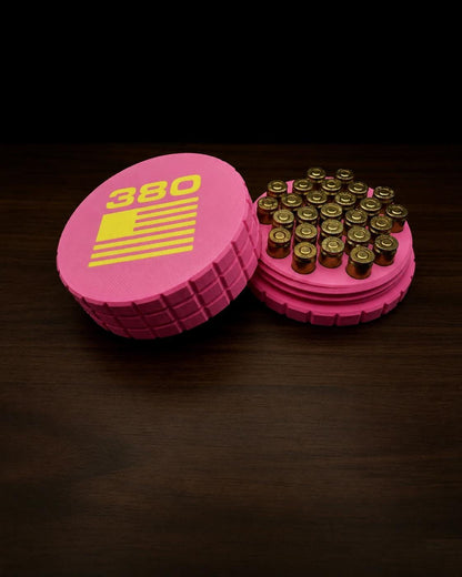 9MM Circular Frag Pattern 26 Rounds Ammo Case, Quick-Twist Lid, Multiple Color Options