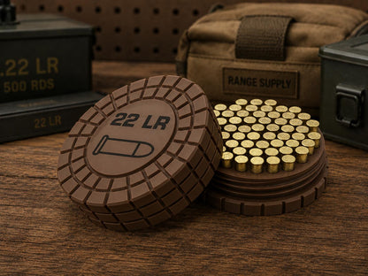 22LR Pocket Ammo Box – 55 Round Capacity – Compact Stackable Sliding Ammunition Storage Case
