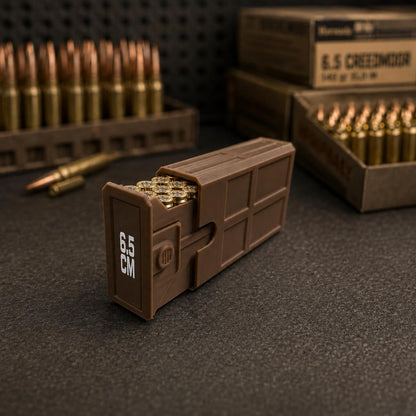 6.5 Creedmoor Ammo Box, 20 Round 6.5 CM Ammunition Storage Case, Custom, Sliding Tray Stackable Range Box