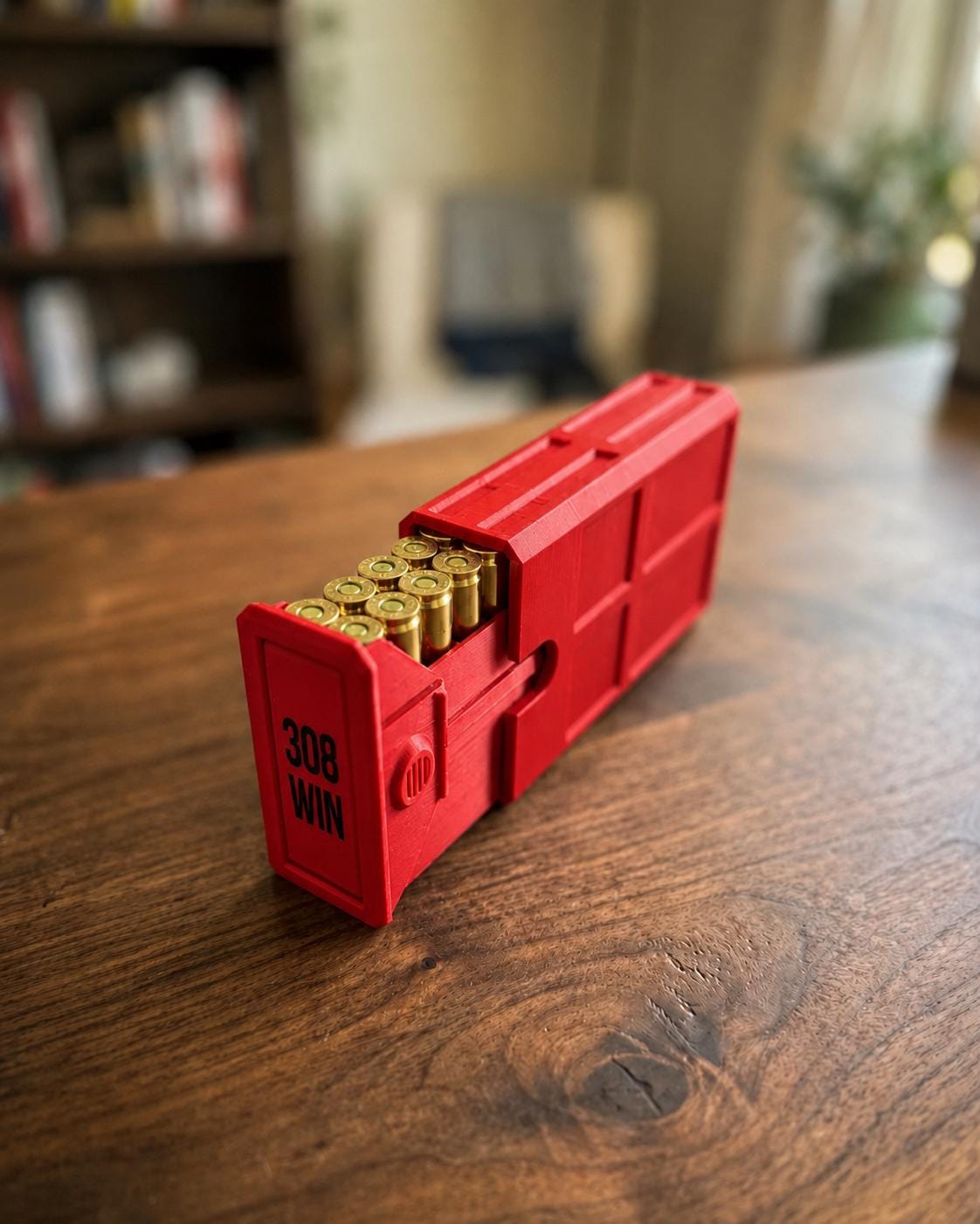 308 Winchester Magnum Ammo Box | 20 Round Stackable Storage Case | Dual-Latch Ammo Holder