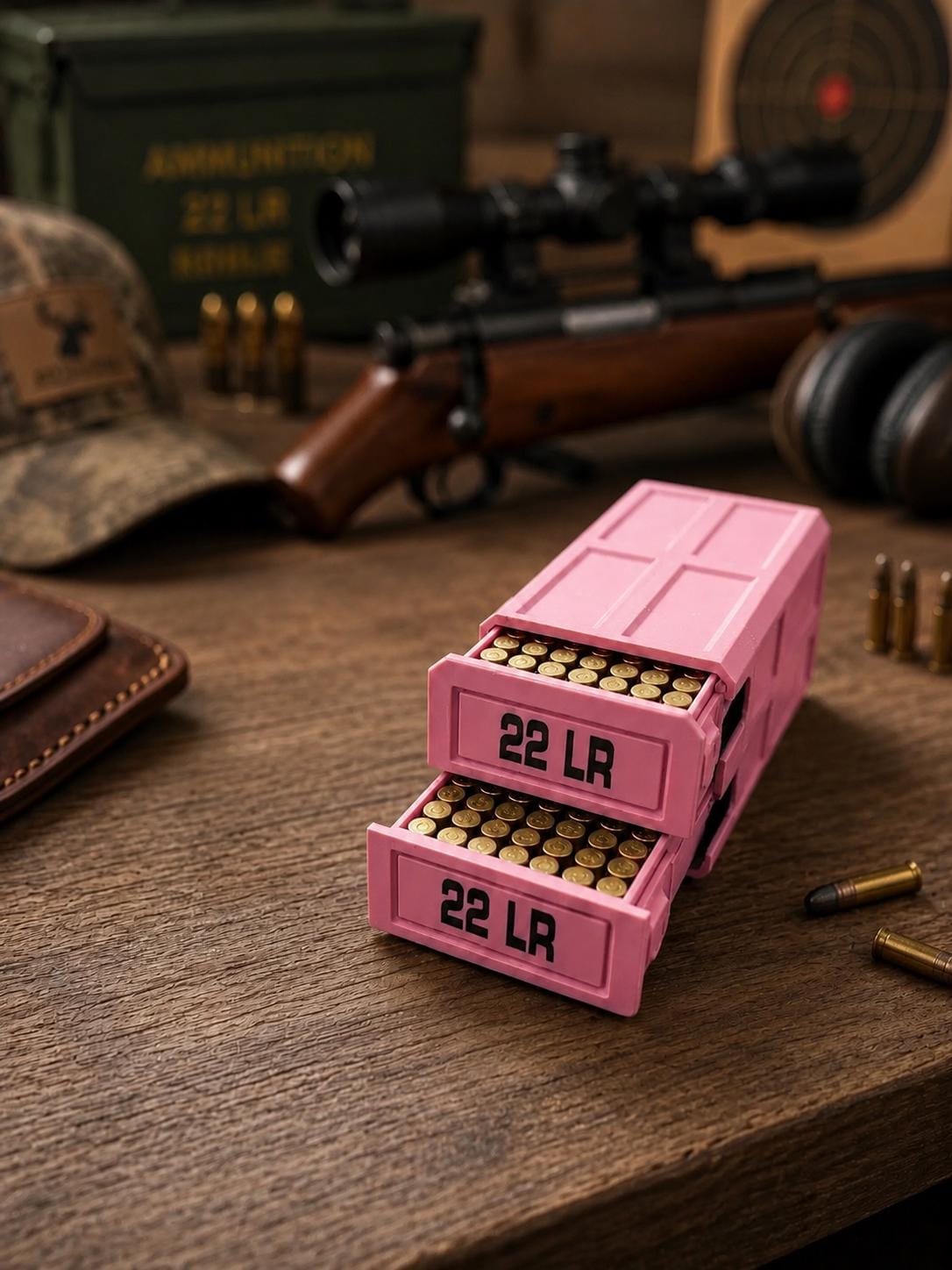 22LR Ammo Box – 210 Round Capacity – Stackable Sliding Ammunition Storage Case