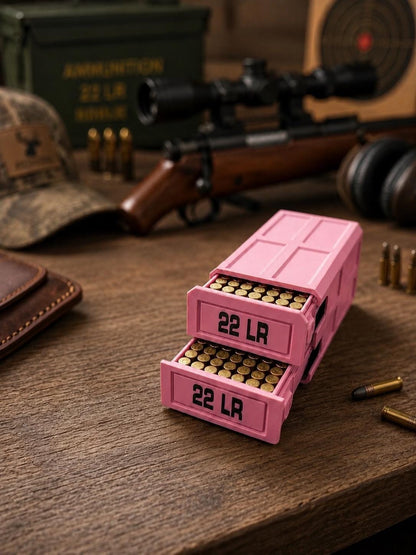 22LR Ammo Box – 210 Round Capacity – Stackable Sliding Ammunition Storage Case