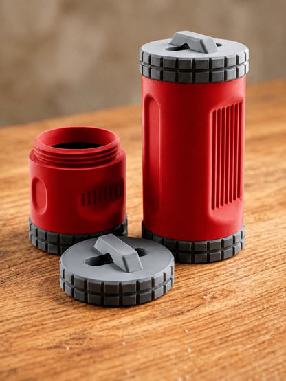 Rugged Storage Container, Tactical Screw Top Utility Capsule, EDC Gear Container with Lanyard Hole. Gift for outdoor hunter dad