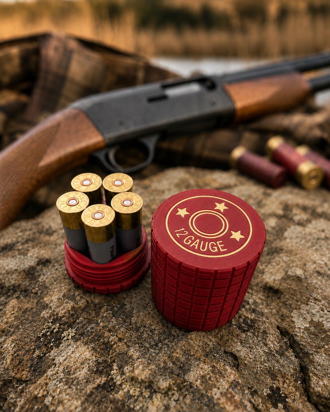 12 Gauge 5-Round Shotgun Shell Holder – Frag Pattern Ammo Storage Case