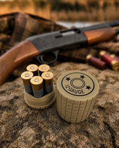 12 Gauge 5-Round Shotgun Shell Holder – Frag Pattern Ammo Storage Case