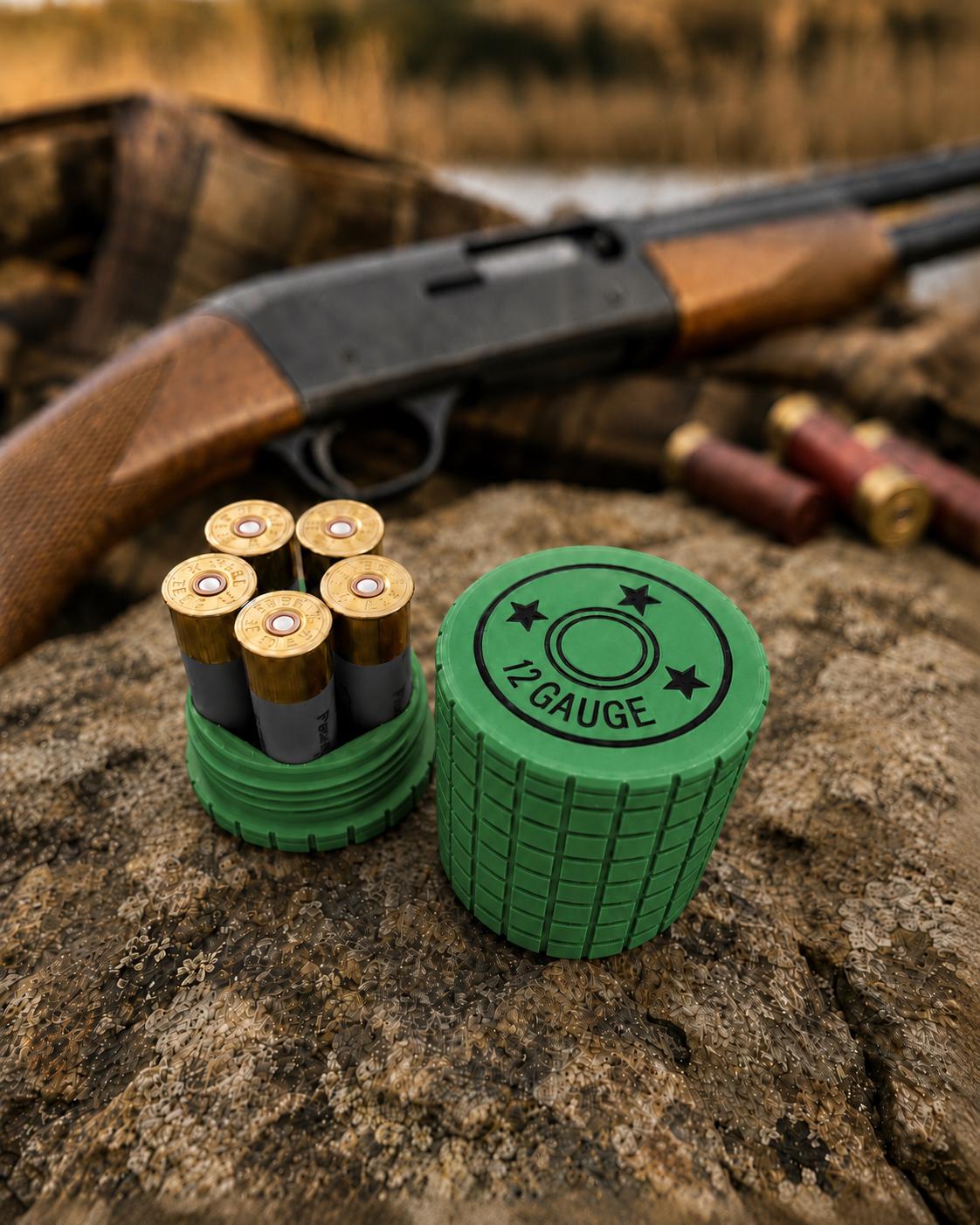 12 Gauge 5-Round Shotgun Shell Holder – Frag Pattern Ammo Storage Case