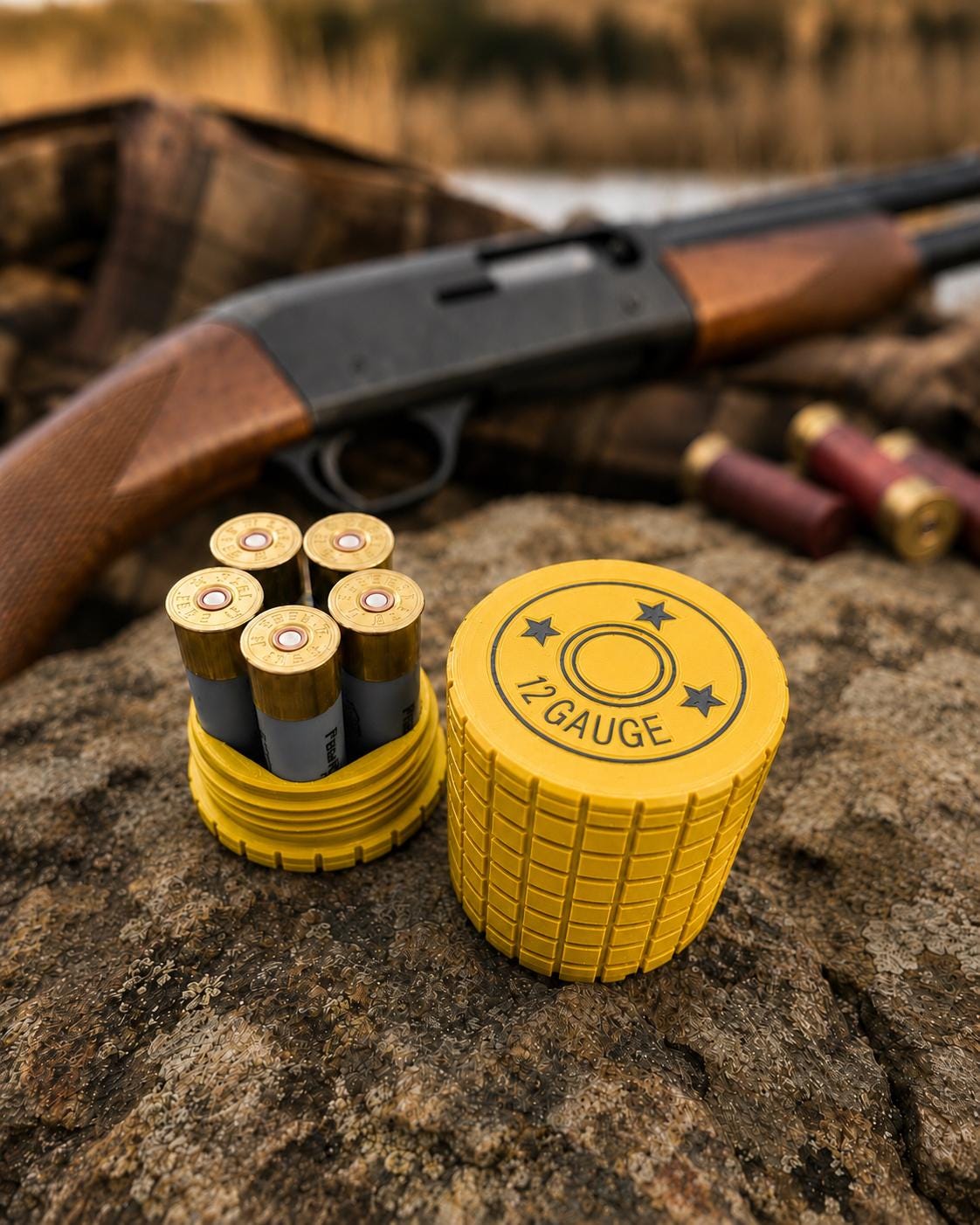 12 Gauge 5-Round Shotgun Shell Holder – Frag Pattern Ammo Storage Case