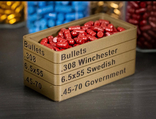 Custom Rifle Bullet Reloading Tray – Ammo Loading Block. Multiple Calibers and Colors- Listing 2