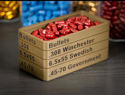 Custom Rifle Bullet Reloading Tray – Ammo Loading Block. Multiple Calibers and Colors