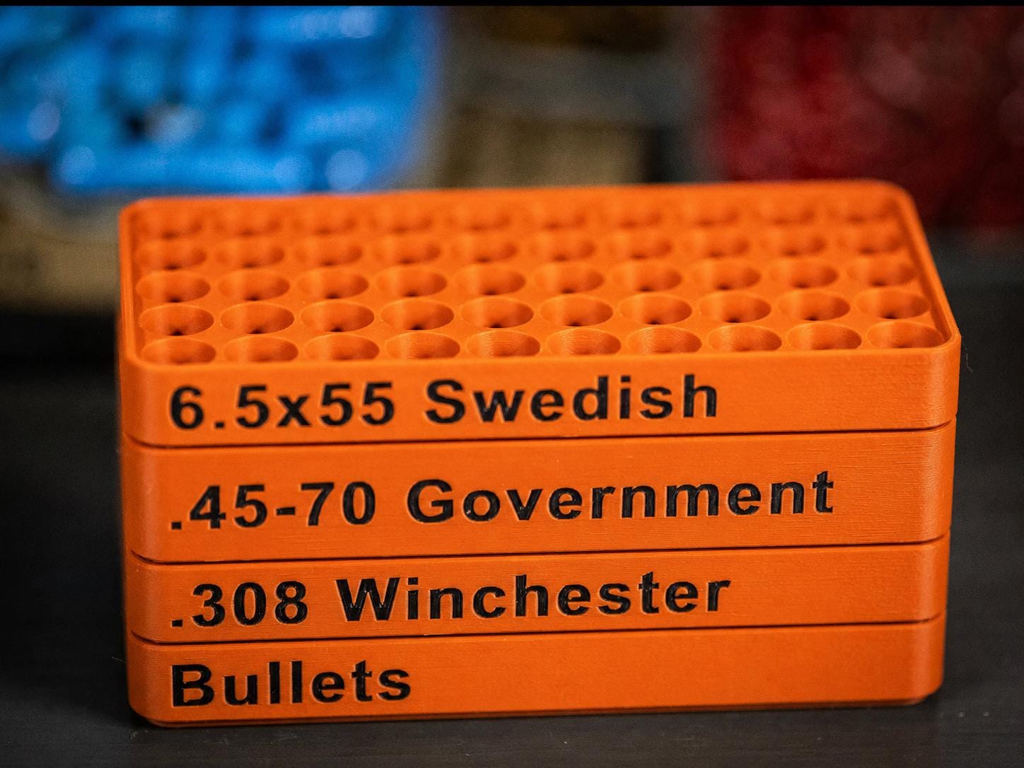 Custom Rifle Bullet Reloading Tray – Ammo Loading Block. Multiple Calibers and Colors- Listing 2