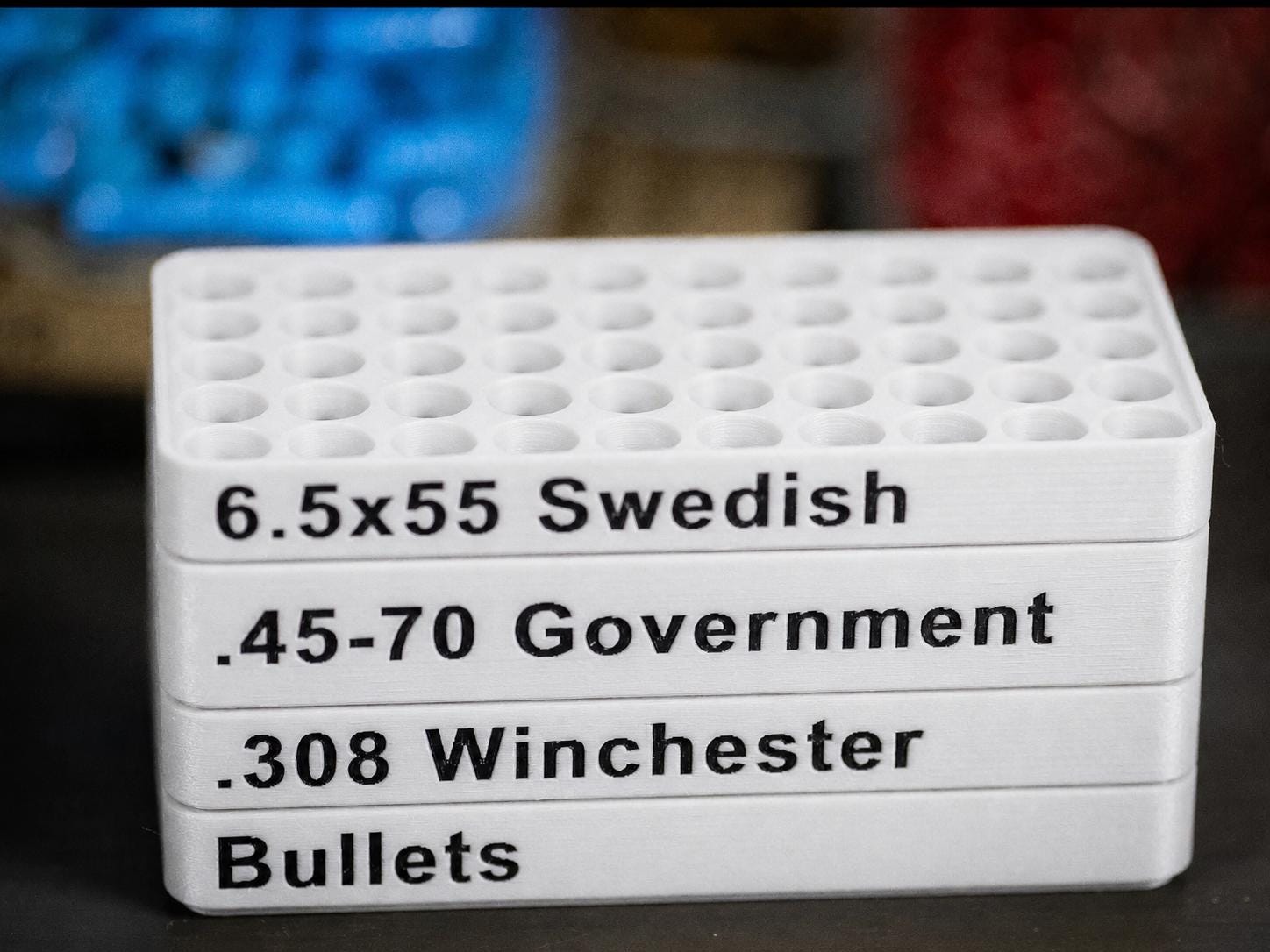 Custom Rifle Bullet Reloading Tray – Ammo Loading Block. Multiple Calibers and Colors- Listing 2