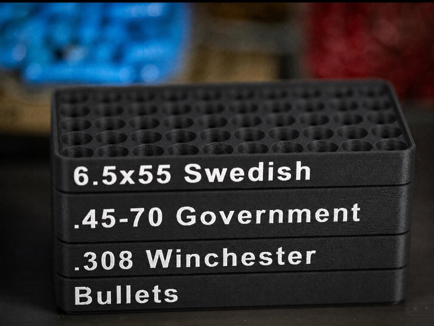 Custom Rifle Bullet Reloading Tray – Ammo Loading Block. Multiple Calibers and Colors- Listing 2