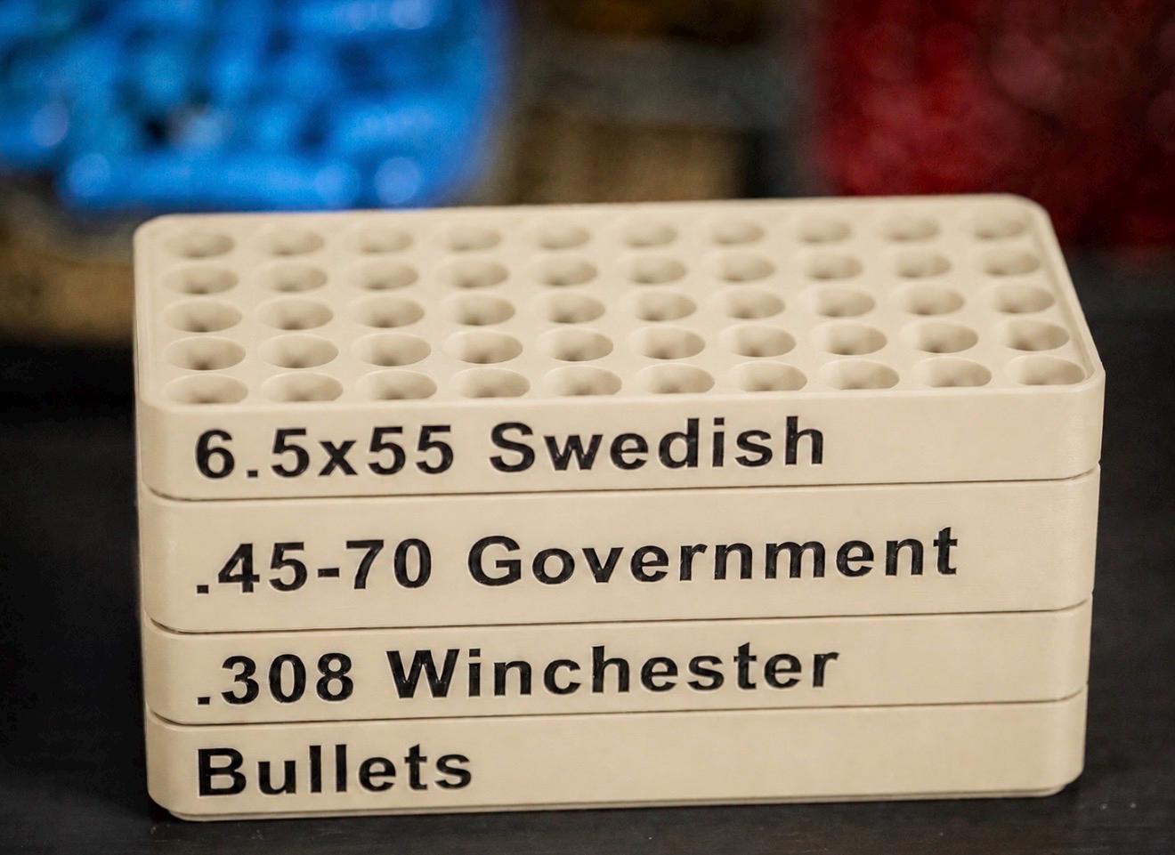 Custom Rifle Bullet Reloading Tray – Ammo Loading Block. Multiple Calibers and Colors- Listing 2