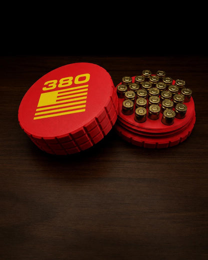 22LR Circular Frag Pattern 61 Rounds Ammo Case, Quick-Twist Lid, Multiple Color Options