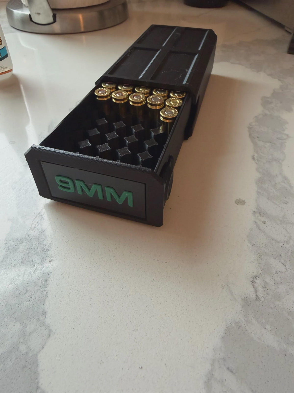9MM Ammo Pocket Storage Box – 25 Round Stackable Case, Dual-Latch Organizer
