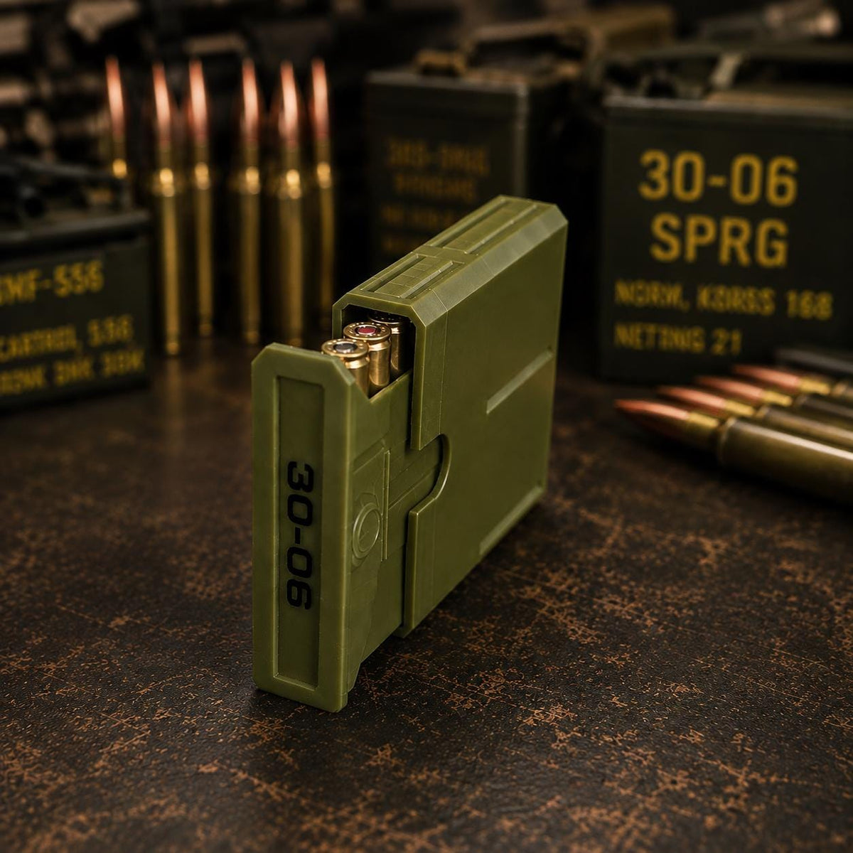 30-06 Springfield Ammo Box, Pocket 8 Round Storage Case, Stackable Sliding Organizer