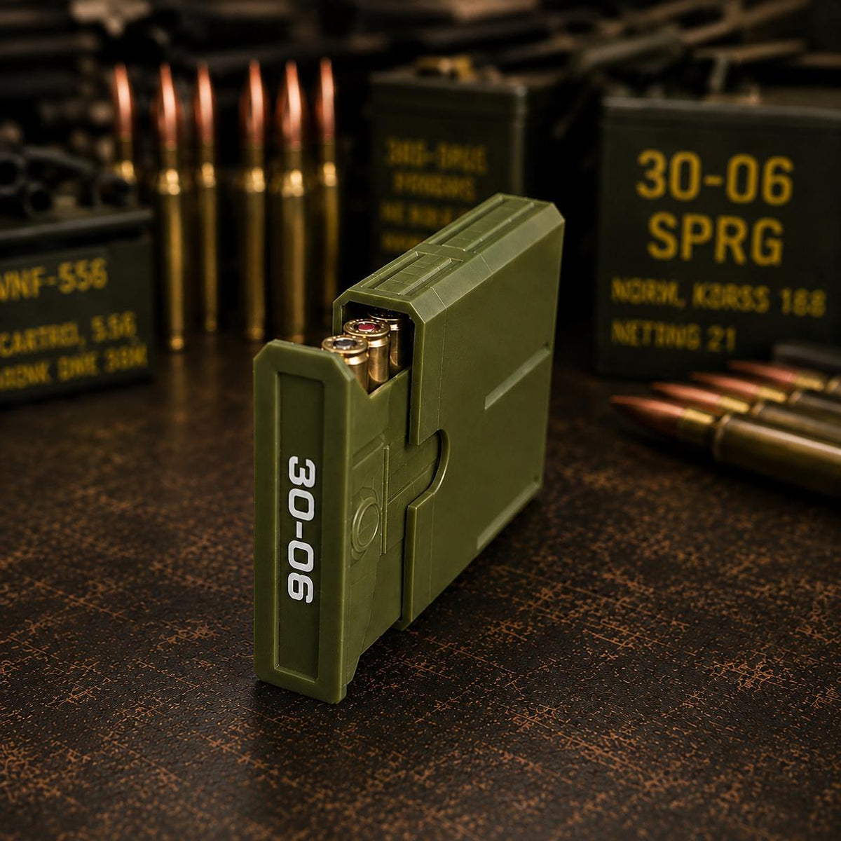 30-06 Springfield Ammo Box, Pocket 8 Round Storage Case, Stackable Sliding Organizer