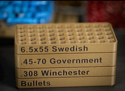 Custom Rifle Bullet Reloading Tray – Ammo Loading Block. Multiple Calibers and Colors- Listing 2