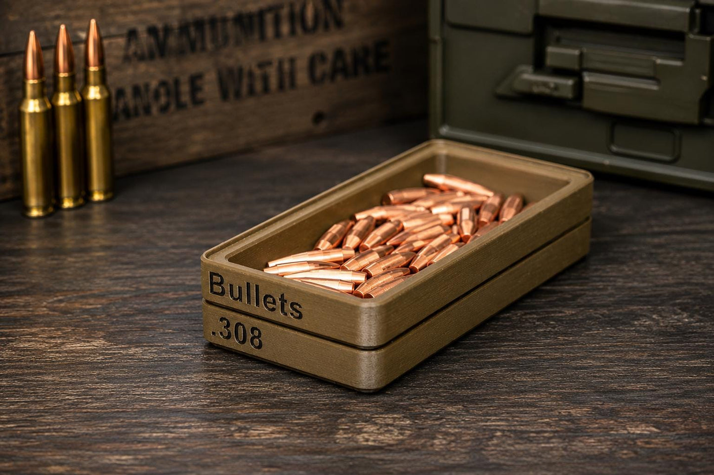 Custom Rifle Bullet Reloading Tray – Ammo Loading Block. Multiple Calibers and Colors