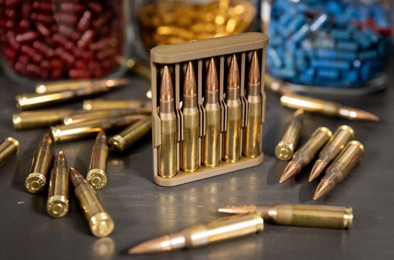 308 Winchester Ammo Storage Clip | 5 Round Storage Clip | Custom Colors