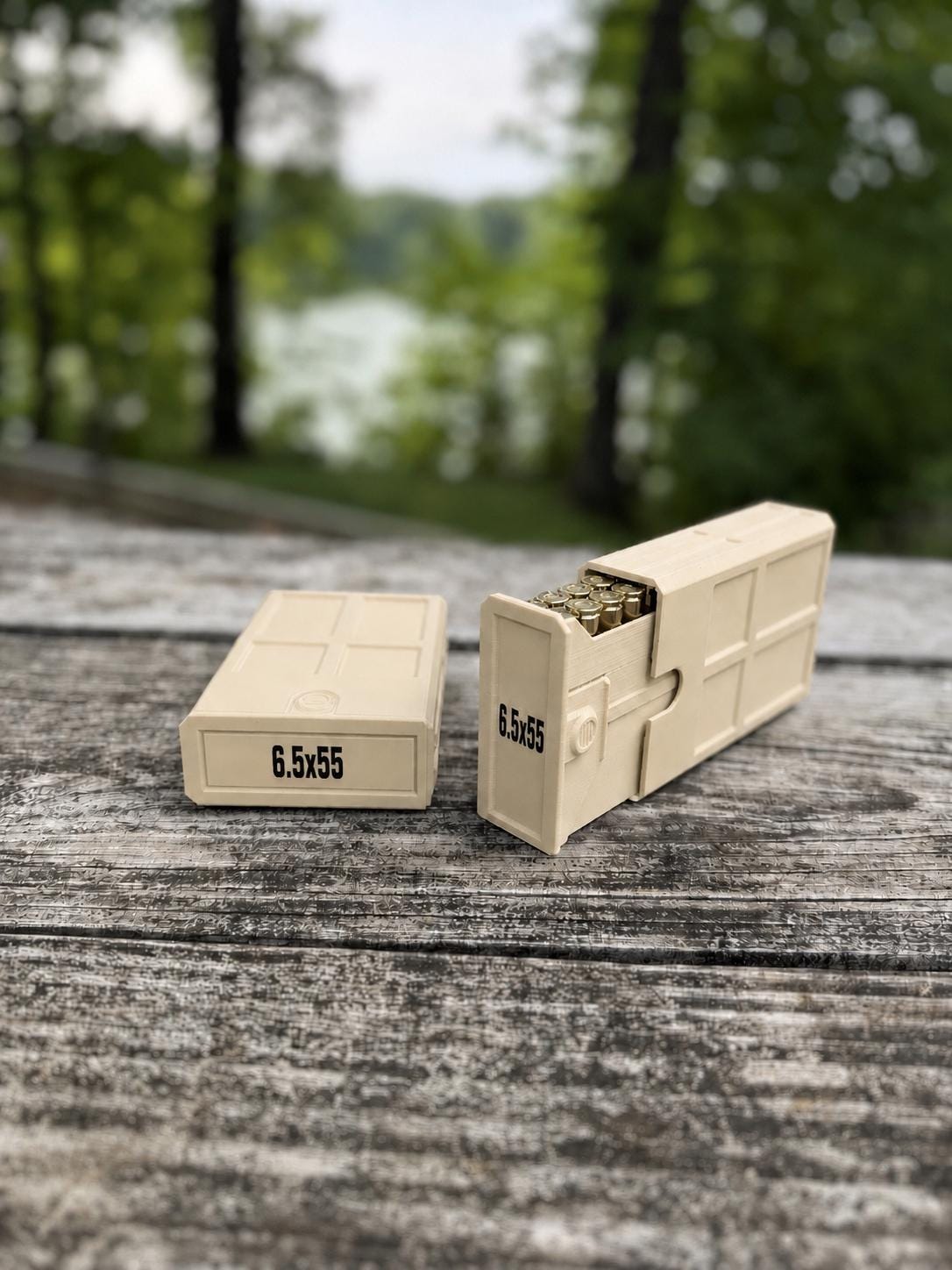 6.5x55 Swedish Ammo Box – 20 Round Stackable Ammunition Storage Case – Compact 3D Printed Rifle Cartridge Holder