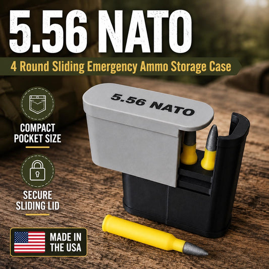 5.56 Emergency Box – 4 Round Pocket Ammunition Storage Case – Sliding Top