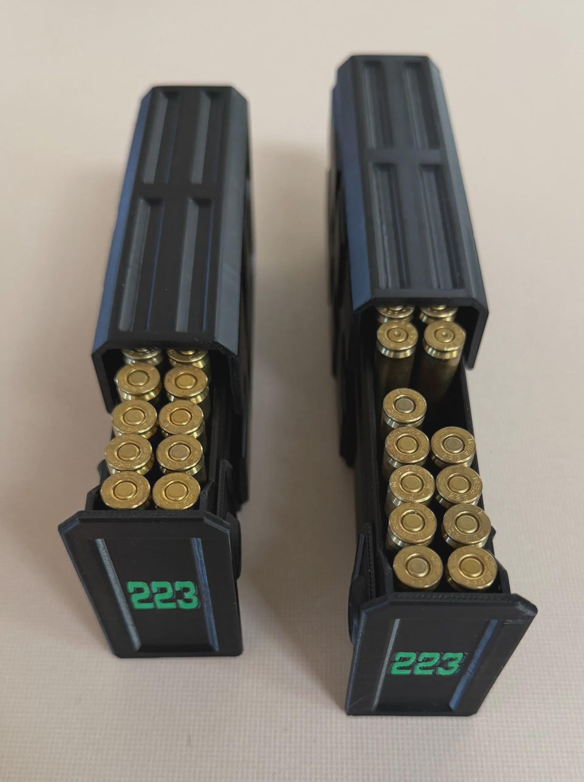 5.56 or .223 Ammo Box – 20 Round Stackable Ammunition Storage Case – Sliding Drawer with Dual Latches