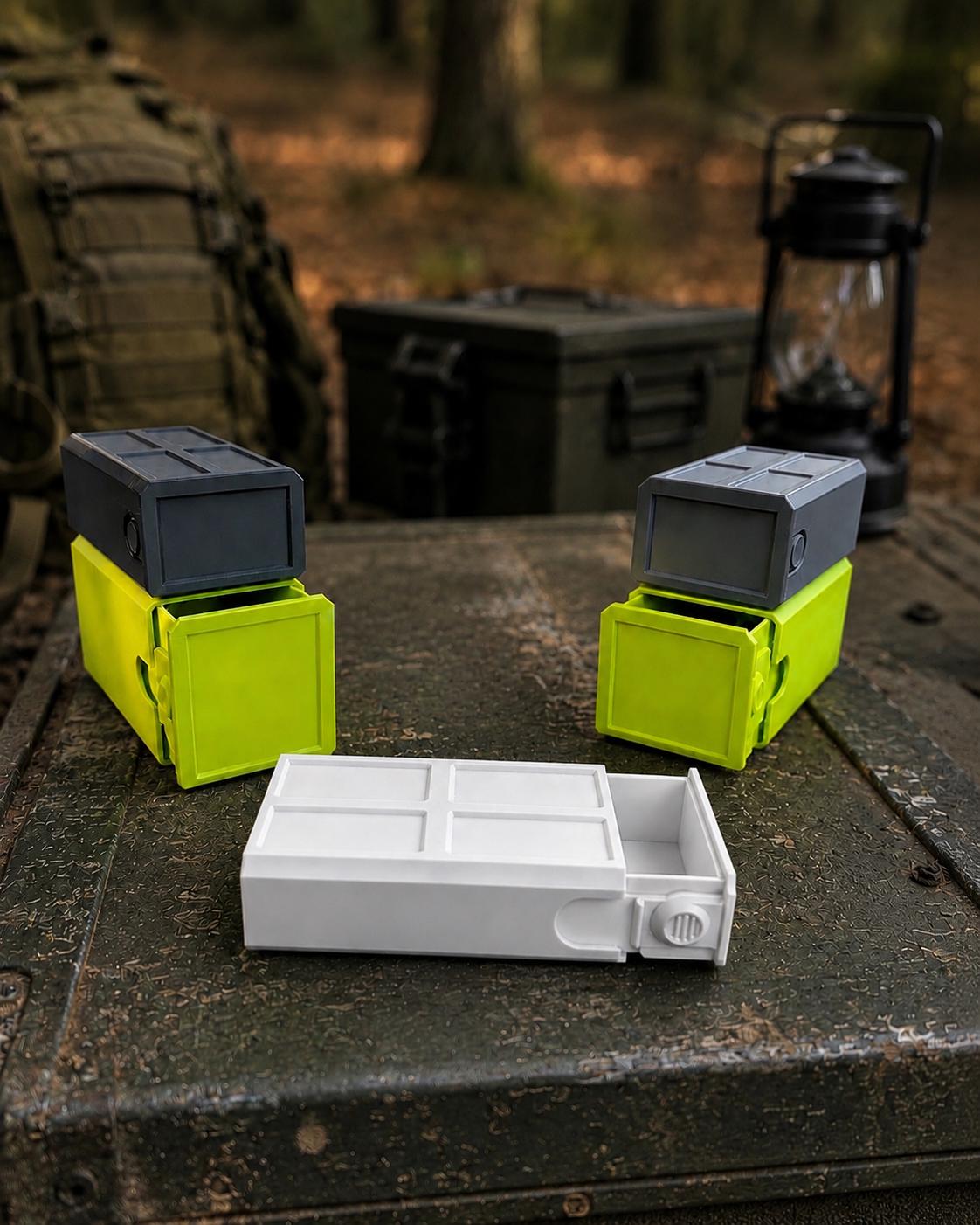 Universal Stackable Utility Case – Modular EDC Storage Box, Small Parts Organizer, Sliding Tool & Gear Case