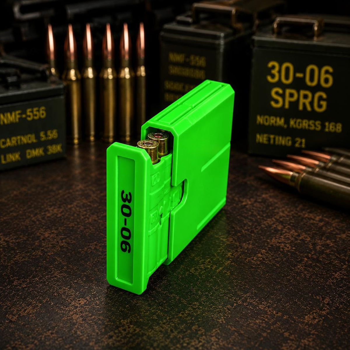 30-06 Springfield Ammo Box, Pocket 8 Round Storage Case, Stackable Sliding Organizer