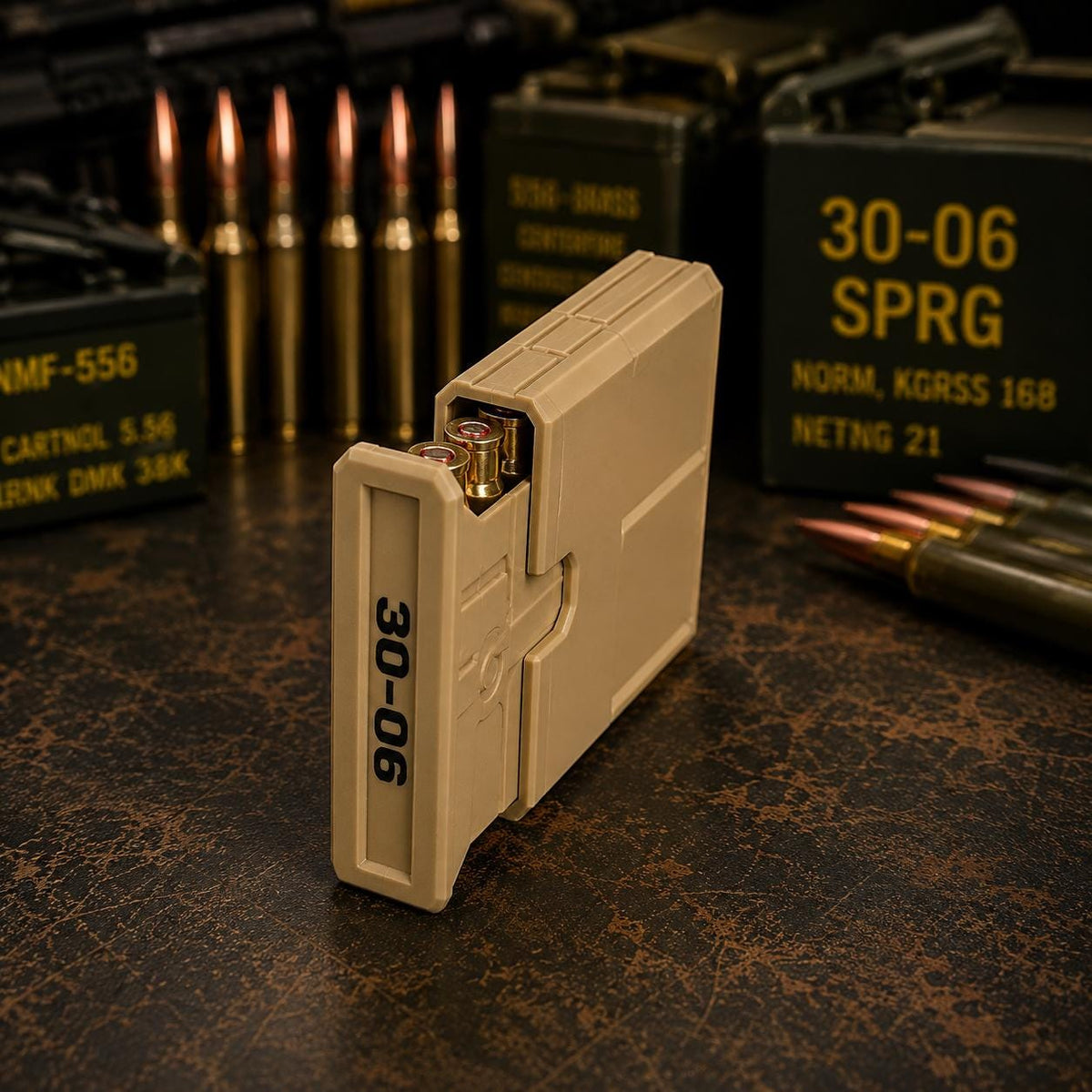 30-06 Springfield Ammo Box, Pocket 8 Round Storage Case, Stackable Sliding Organizer