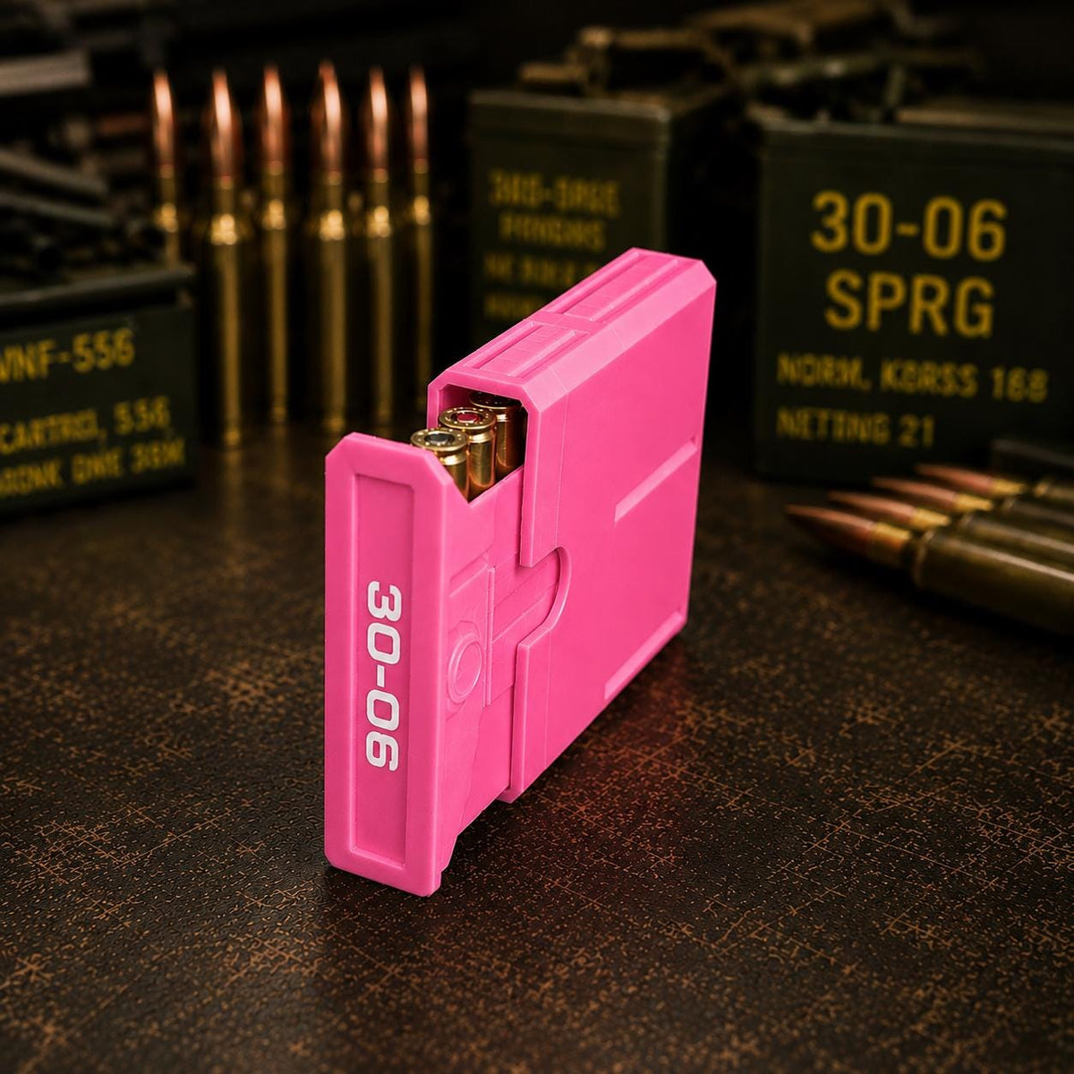 30-06 Springfield Ammo Box, Pocket 8 Round Storage Case, Stackable Sliding Organizer