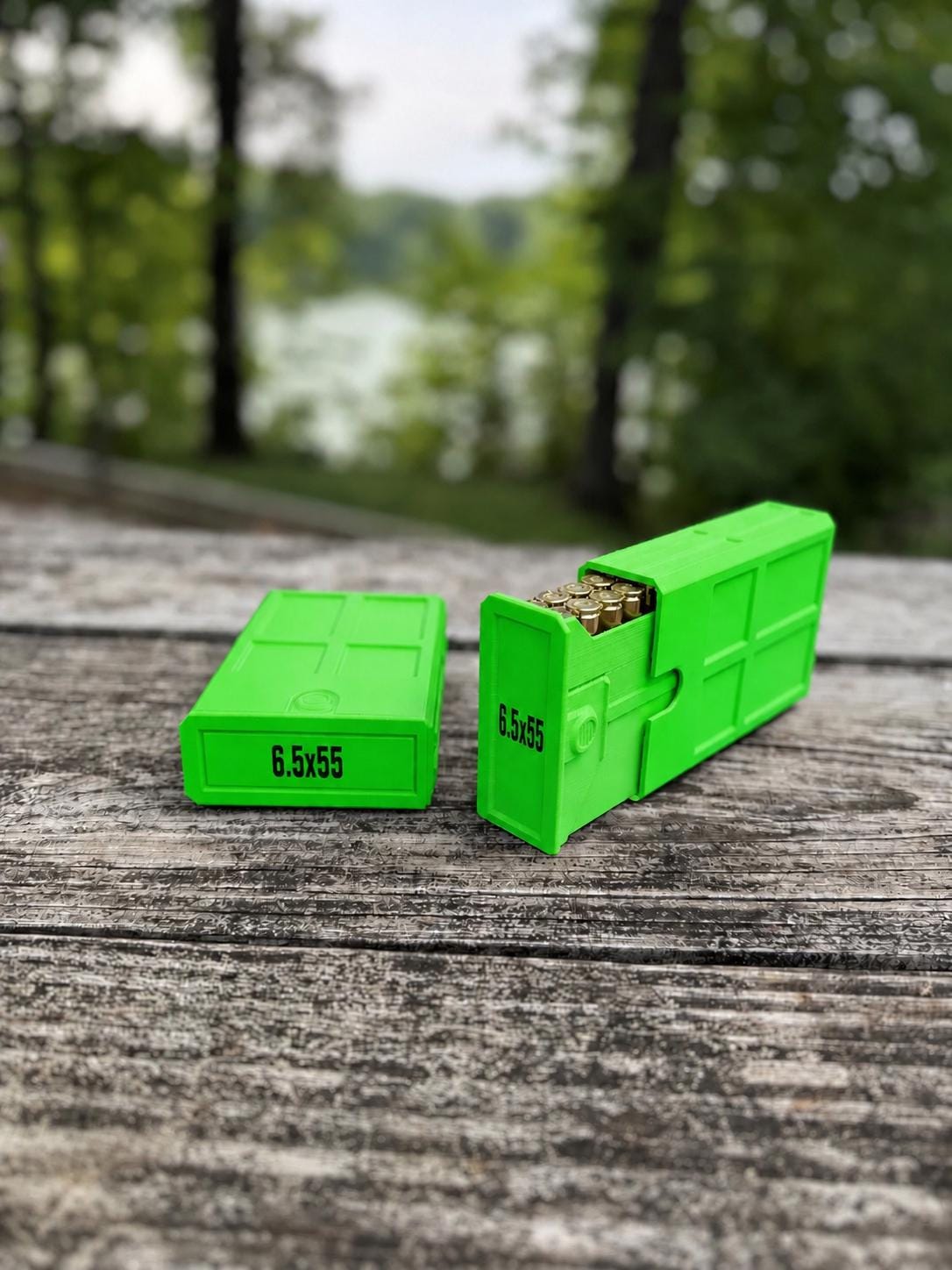 6.5x55 Swedish Ammo Box – 20 Round Stackable Ammunition Storage Case – Compact 3D Printed Rifle Cartridge Holder