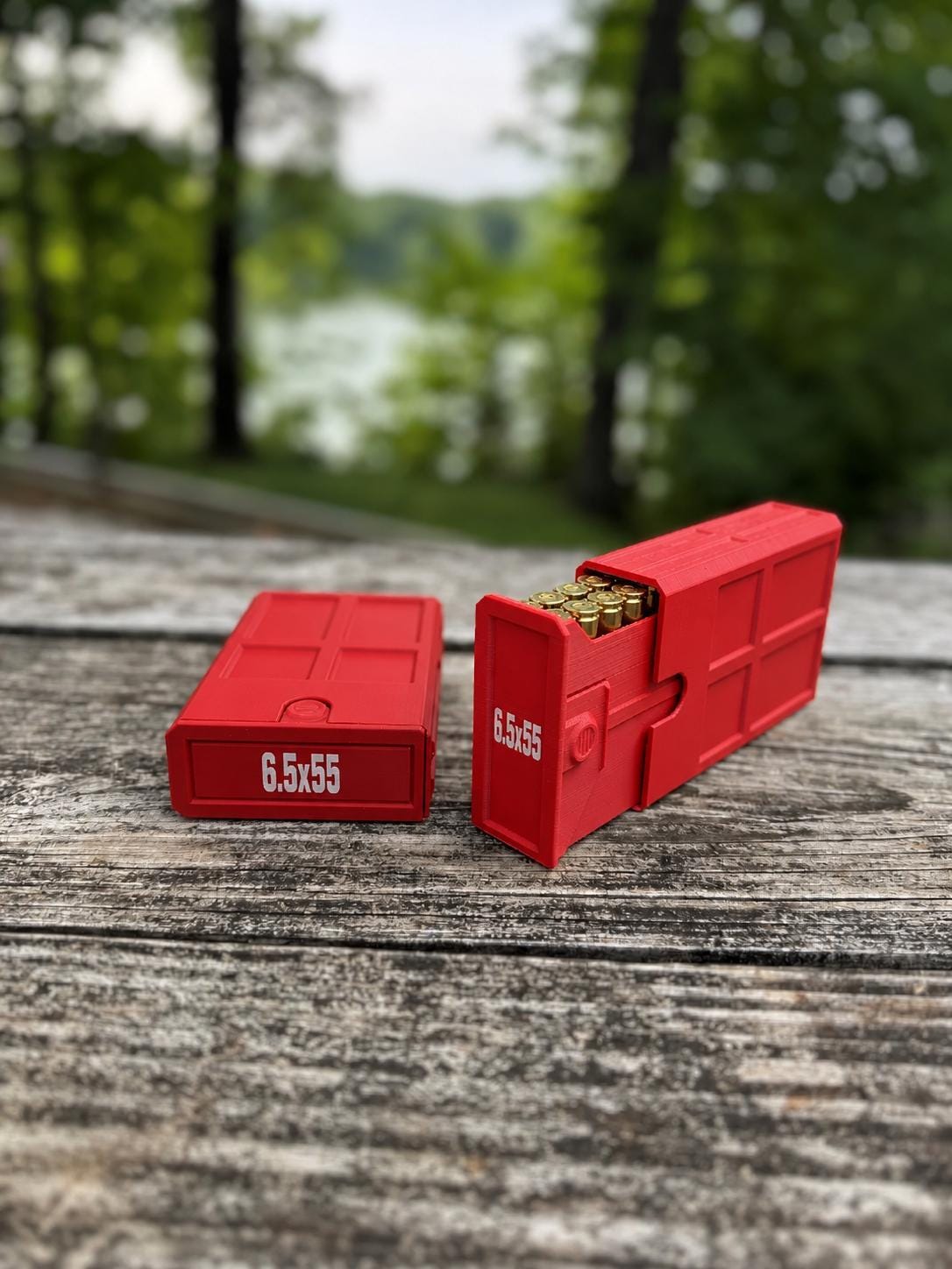6.5x55 Swedish Ammo Box – 20 Round Stackable Ammunition Storage Case – Compact 3D Printed Rifle Cartridge Holder