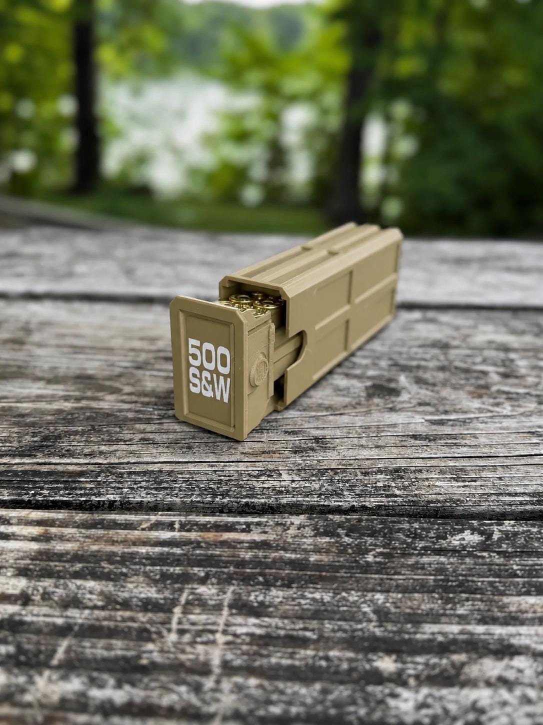 500 S&W Magnum Ammo Pocket Storage Box – 20 Round Stackable Case, Dual-Latch Organizer