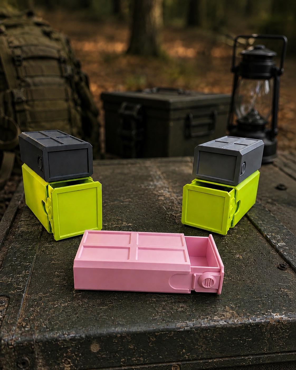 Universal Stackable Utility Case – Modular EDC Storage Box, Small Parts Organizer, Sliding Tool & Gear Case