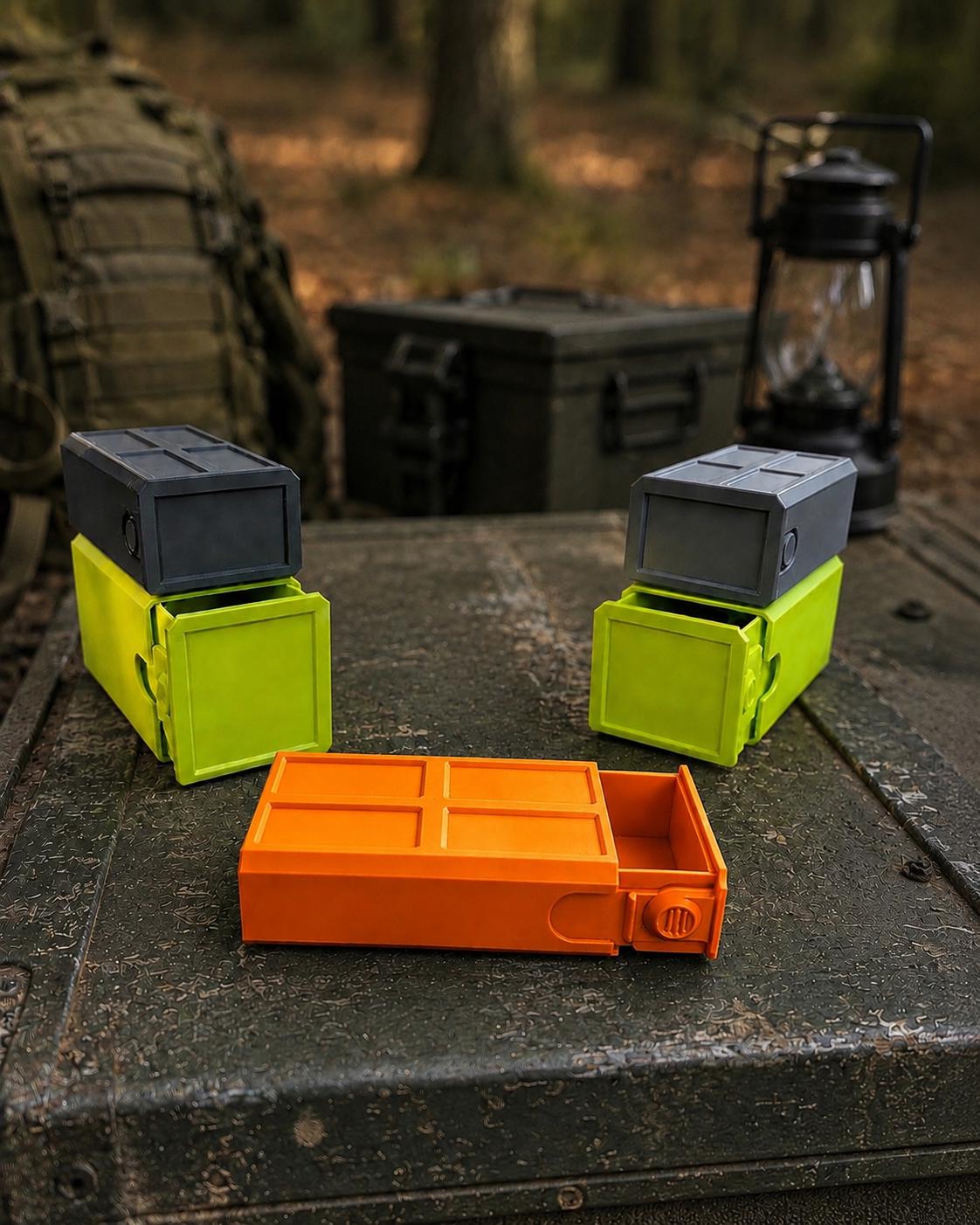 Universal Stackable Utility Case – Modular EDC Storage Box, Small Parts Organizer, Sliding Tool & Gear Case