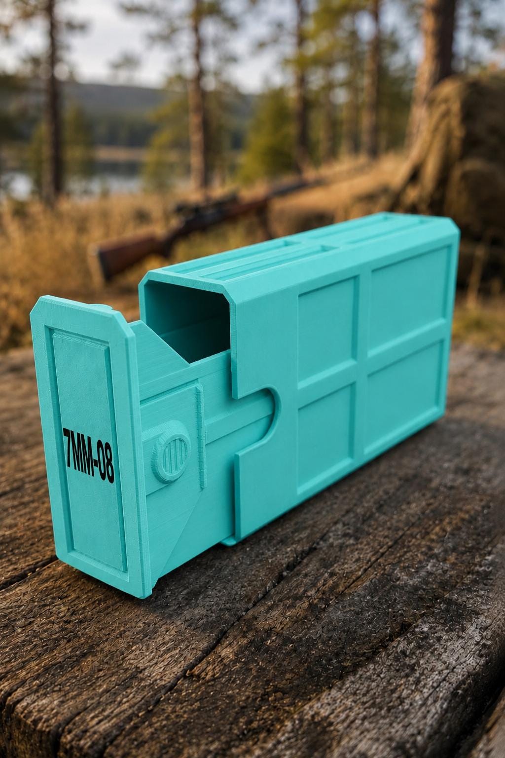 7mm-08 Remington Ammo Box | 20 Round Stackable Storage Case (3D Printed)