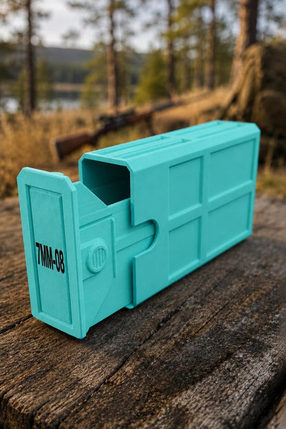 7mm-08 Remington Ammo Box | 20 Round Stackable Storage Case (3D Printed)