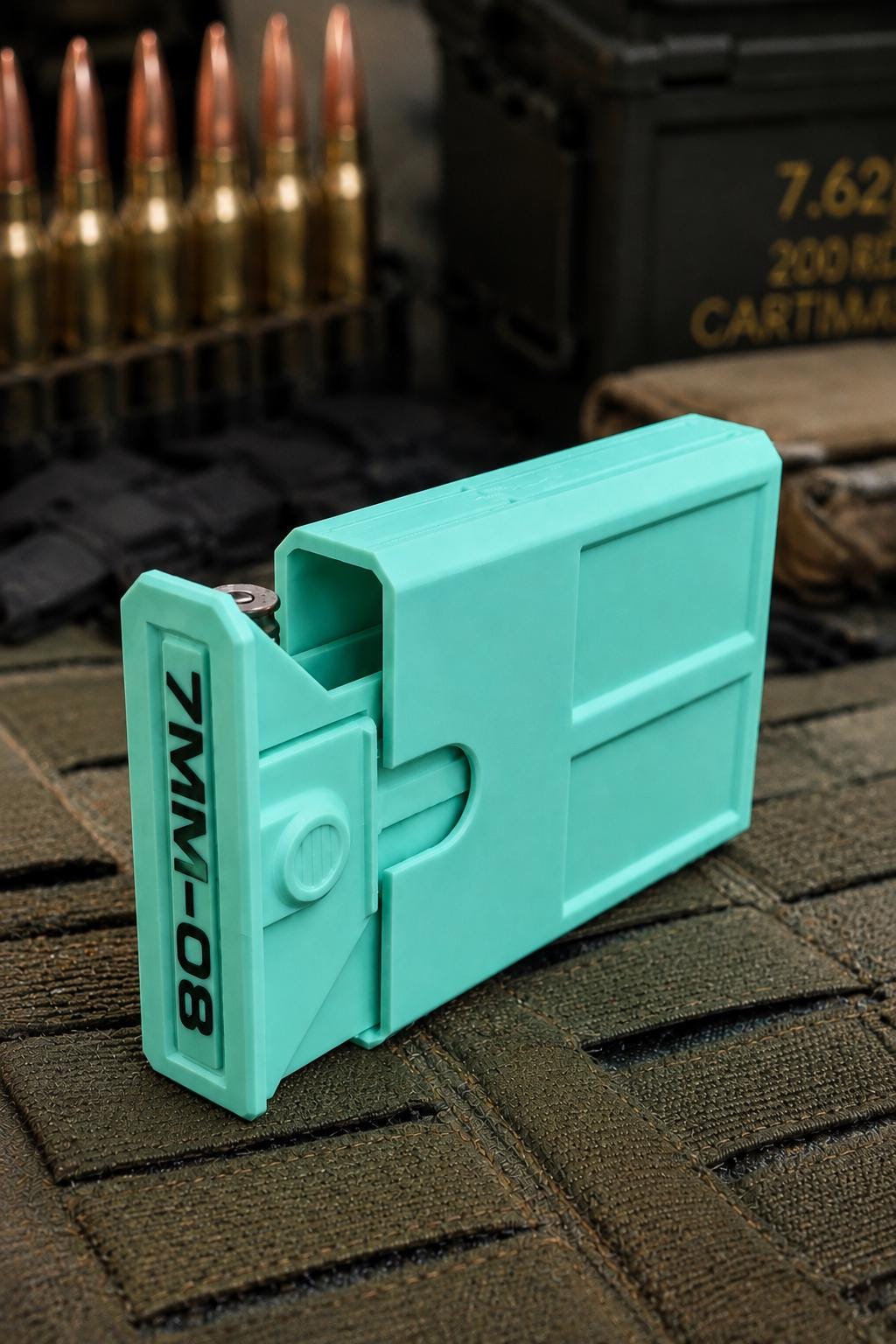 7mm-08 Remington Ammo Box | 8 Round Stackable Storage Case (3D Printed)