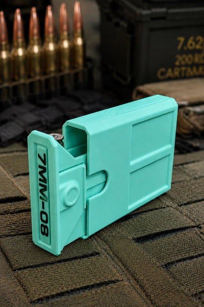 7mm-08 Remington Ammo Box | 8 Round Stackable Storage Case (3D Printed)