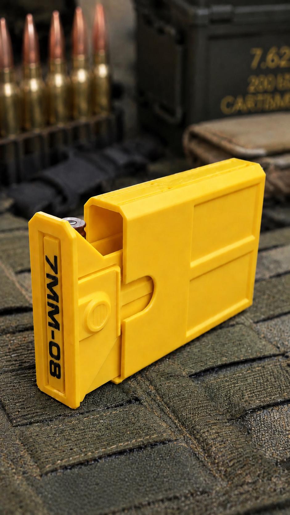 7mm-08 Remington Ammo Box | 8 Round Stackable Storage Case (3D Printed)