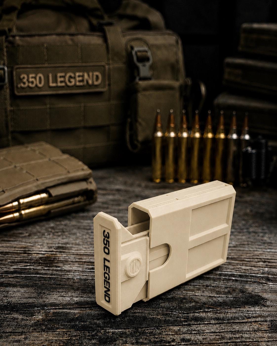 350 Legend 8 Round Pocket Ammo Box, Stackable Sliding Case, Made in USA