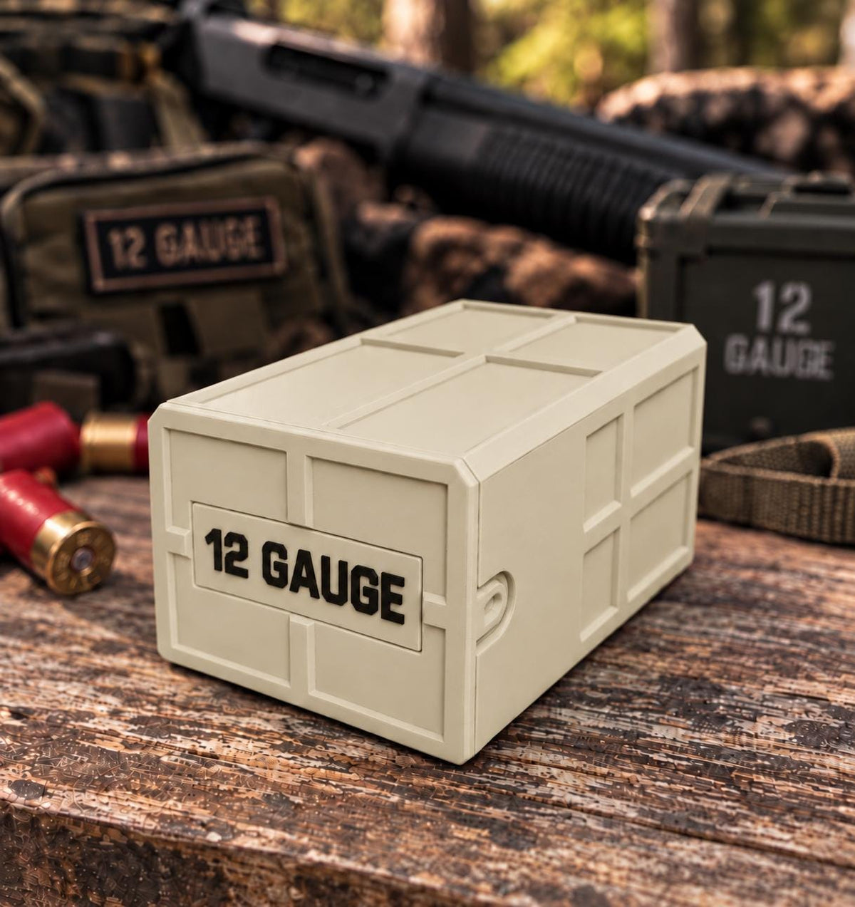 12 Gauge Shotgun Shell Holder – Stackable Ammo Box (25 Rounds)