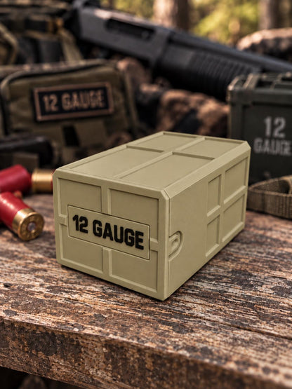 12 Gauge Shotgun Shell Holder – Stackable Ammo Box (25 Rounds)