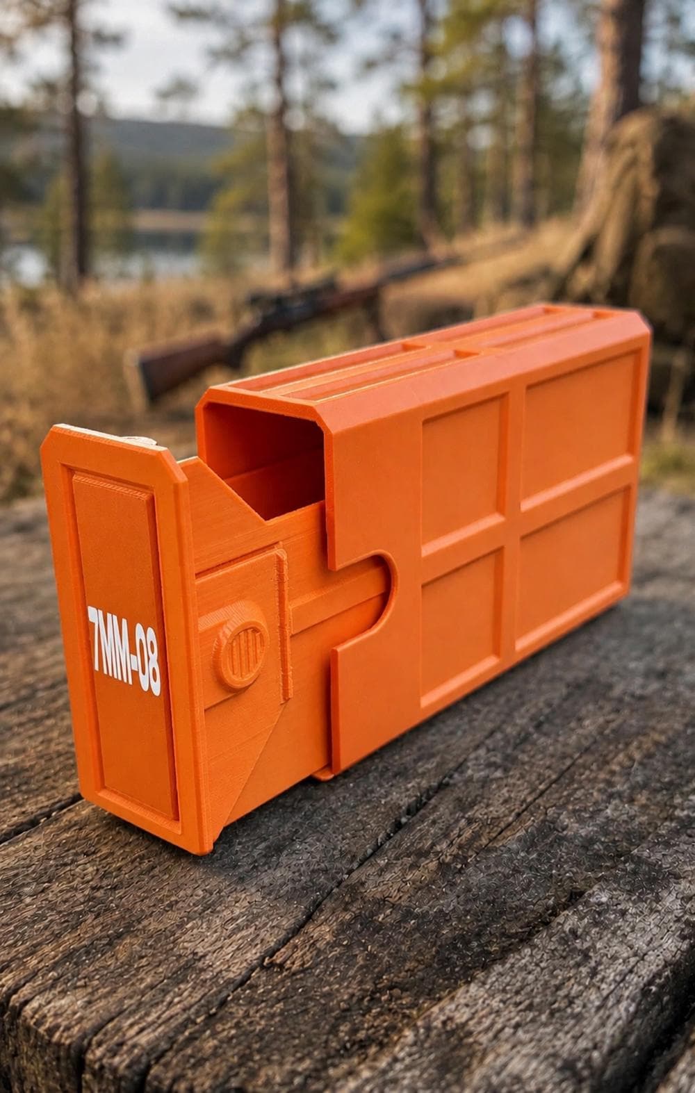 7mm-08 Remington Ammo Box | 20 Round Stackable Storage Case (3D Printed)