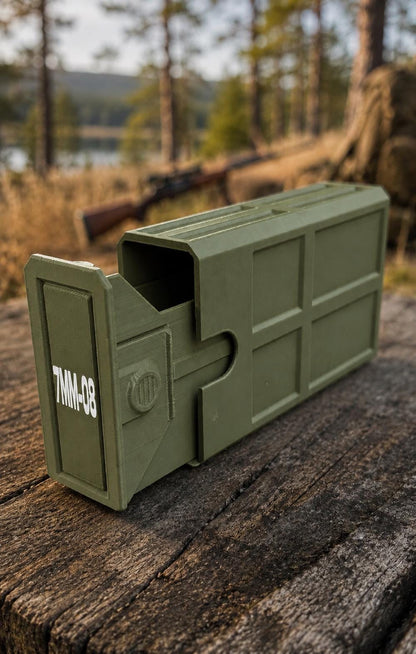 7mm-08 Remington Ammo Box | 20 Round Stackable Storage Case (3D Printed)